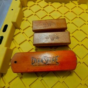 3 Vintage Dyanshine Shoe Brushes Set